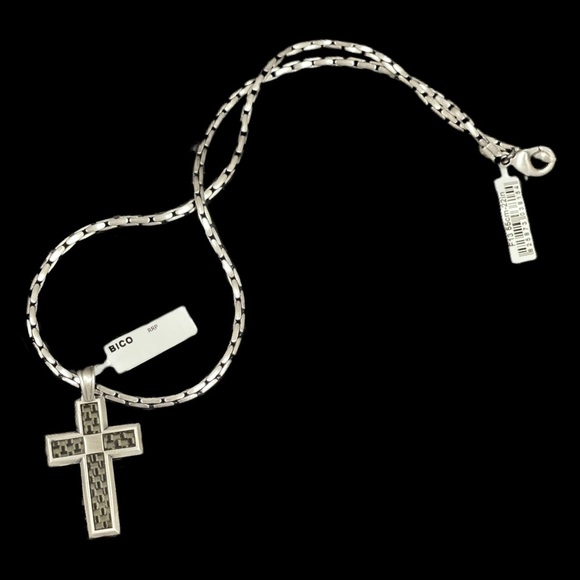 Cross Pendant with 33” Necklace Mens Jewelry Cross Set By Bico Australia NWT